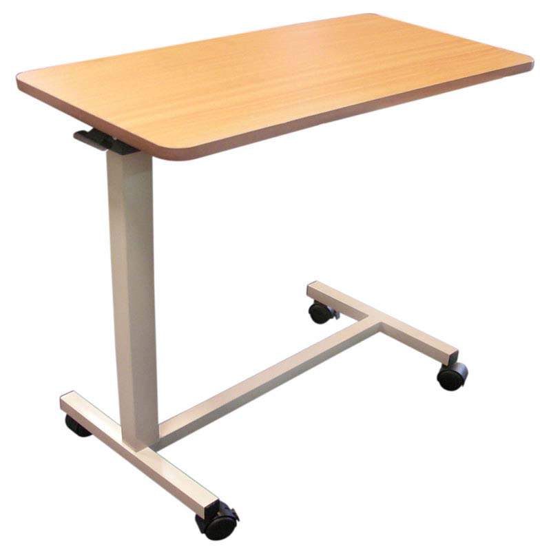 輪式床旁桌 邊几 床邊桌 高低調整 傾斜調整 氣壓棒 桌面木紋防潮板 塑鋼 玻璃 客製化 醫院用 看護用 醫療用 m4p ha3 t 真廣