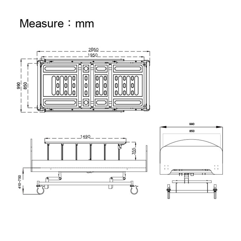 dimension size manual home medical care bed long term health nursing care wooden bed mal ws3