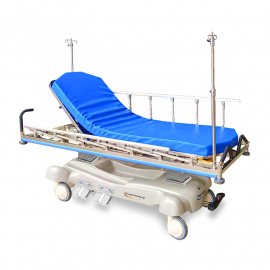 電動推床-不銹鋼-頭腳傾斜-鋁合金護欄-腳踏式-醫院用-醫療用-康復用-急診用-診察用-看護用-EAL-EF4-T-SS-真廣
