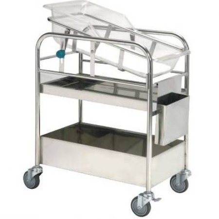 SB012 Stainless Steel Bassinet-with gas springs